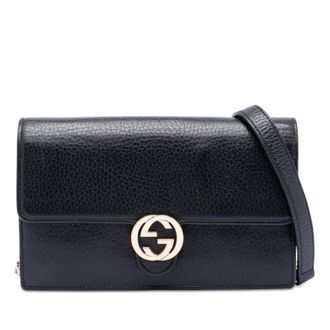 Gucci Pre-owned Gucci Dollar Calfskin Interlocking G Wallet on Chain Ladies 2A3RO63CFMCEOMT9