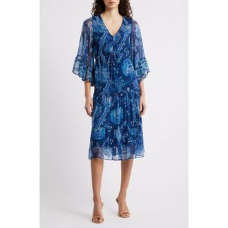 Kobi Halperin Charlee Print Dress in Midnight Multi at Nordstrom, Size Xx-Large