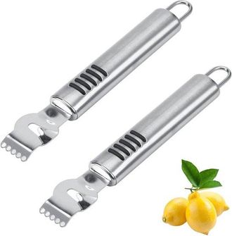 OEM Dailygoods - Pelador De Frutas De 2 Piezas, Rallador De C&iacute;tricos Y Rallador De Lim&oacute;n De Acero Inoxidable