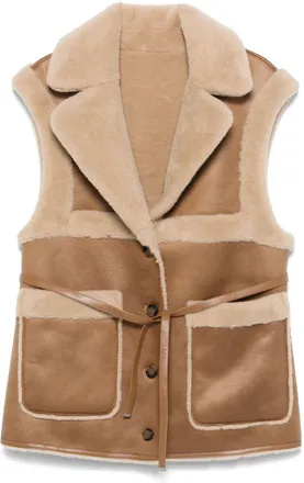 Urban Code belted waistcoat - women - Polyester/Polyester - M - Neutrals