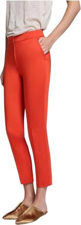 Via Masini 80 Stijlvolle Gestikte Broek - Dames - Vrijetijds broeken - Oranje - M - Broeken