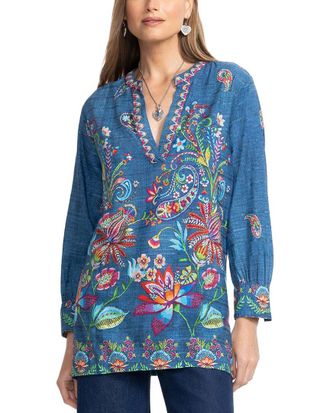 Johnny Was Carlie Linen-Blend Tunic