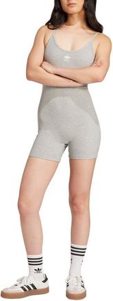 adidas Originals Essentials Rib Romper in Mgreyh at Nordstrom, Size X-Small