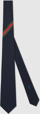 Gucci Web Silk Jacquard Tie, Blue, Silk