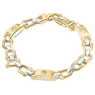 Pompeii3 Mens Figaro 14k Gold (33gram) or Platinum (53gram) 7.5mm Link Bracelet 8.25