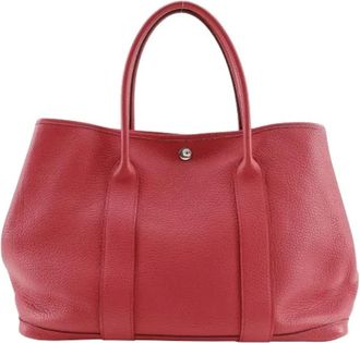 Herm&egrave;s Pre-owned Garden Party PM Tote Bag Negonda - Dames - Vintage Shopper - Rood - ONE Size - Leer - Vintage