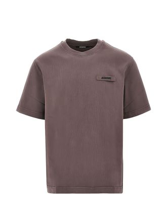 Jacquemus Boxy-Fit Ribbed Texture T-Shirt with Subtle Patch Detail