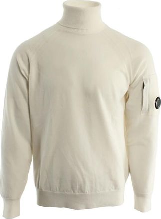 C.P. Company Turtleneck Trui - Heren - Coltruien - Wit - 2XL - Wol - Truien & Vesten
