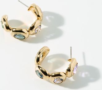 Swarovski Womens Gema large half-Hoop Earrings