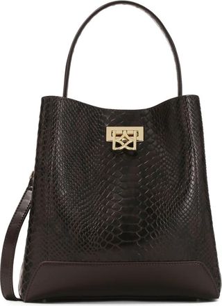 Kazar Bruine handtas met slangenpatroon - Dames - Handtassen - Bruin - ONE Size - Leer - Tassen