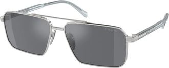 Prada Stijlvolle zonnebril in zwart - Heren - Zonnebrillen - Grijs - 61 MM - Accessoires