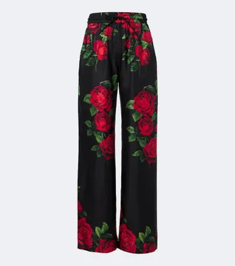 Dolce & Gabbana Floral silk wide-leg palazzo pants