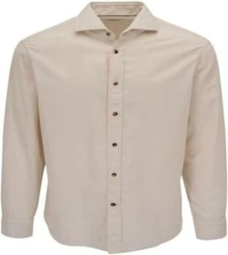 Brunello Cucinelli MenS Beige Classic Collar Long Sleeve Shirt, Size S