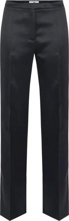 Elisabetta Franchi Satin-Insert Broeken - Dames - Wijde Broeken - Zwart - S - Satijn - Broeken
