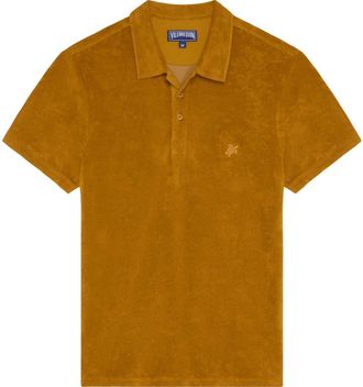 Vilebrequin Men Terry Polo Shirt Solid in Mud at Nordstrom, Size Large