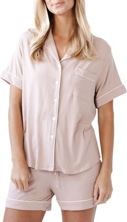 Cozy Earth Short Sleeve Knit Pajamas in Blush at Nordstrom, Size Large