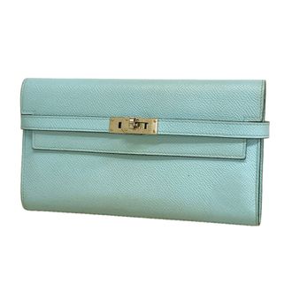 Herm&egrave;s Blue Zephyr Epsom Leather Leather Long Wallet (Bi-Fold) (Pre-Owned)