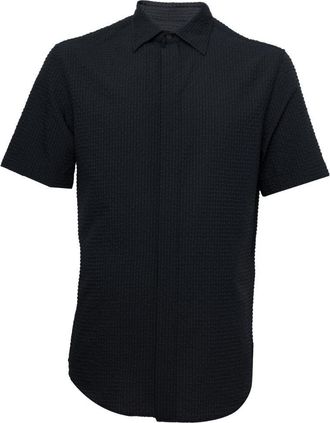 Emporio Armani Mens Short-Sleeve Shirt Grey Polyester
