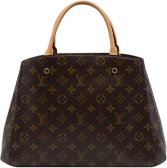 Louis Vuitton Pre-owned Montaigne MM - Dames - Vintage Handtas - Bruin - ONE Size - Leer - Vintage