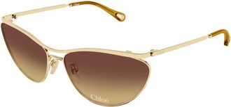 Chlo&eacute; Cat-eye Frame Zonnebril - Dames - Zonnebrillen - Geel - 62 MM - Accessoires