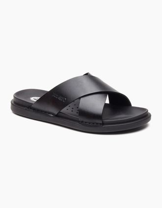 base Mens Base London Drift Leather Mens Black Sandals - Size: 12