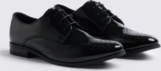 Moss Kensington Black Patent Dress Brogue