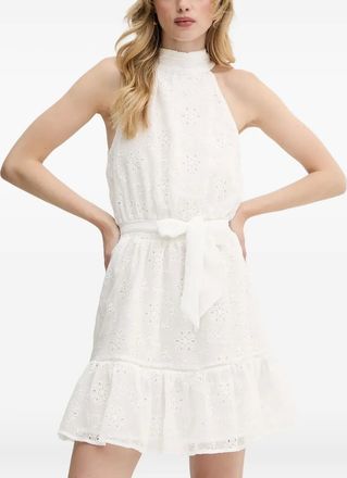 Guess Co Abito corto con ricamo a fiori - Bianco