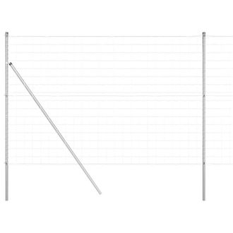 Berkfield Home Euro Fence with 7 Posts 1.5x10 m Galvanised Steel in Silver