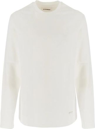Jil Sander Casual Katoenen T-shirt - Heren - Longsleeves - Wit - XS - Katoen - Tops