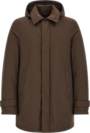 Herno Brown Shirt Collar Parka Jacket