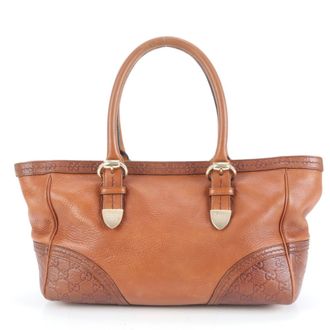 Gucci Brown Leather Tote Bag (Pre-Owned)