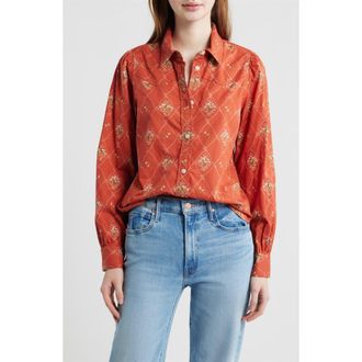 Pendleton Winona Puff Sleeve Western Shirt in Adobe Lattice at Nordstrom, Size X-Small