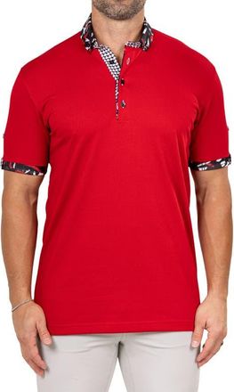 Maceoo Newton Marthyr0027 Red Button-Down Piqu&eacute; Polo at Nordstrom, Size 4