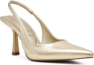 Anne Klein Itzy Pointed Toe Slingback Pump in Champagne at Nordstrom, Size 9.5