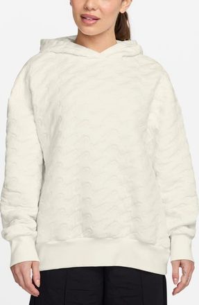 Nike Swoosh Jacquard Phoenix Fleece Hoodie in Sail/Sand Drift at Nordstrom, Size Xx-Large