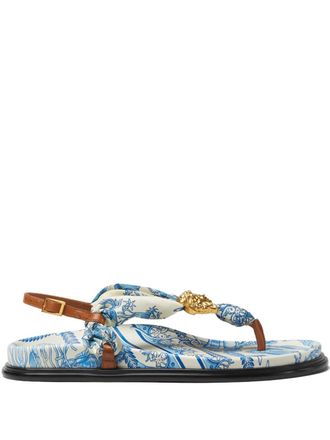 Versace Underwater Barocco La Medusa sandals - women - Polyester/Calf Leather/Calf Leather/Thermoplastic Polyurethane (TPU) - 41 - Blue