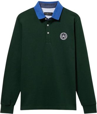 Brooks Brothers Cotton Polo met Logo Schild - Heren - Polos - Groen - 2XL - Katoen - Tops