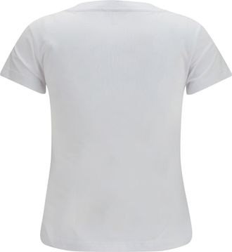 Ganni Womens Tiger Cotton T-Shirt Bright White T-Shirts And Polos