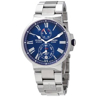Ulysse Nardin Marine Chronometer Annual Calendar Automatic Blue Dial Mens Watch 1133-210-7M/E3