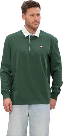 Tommy Jeans TJM RLX ESS Badge Rugby - Heren - Polos - Groen - L - Katoen - Tops