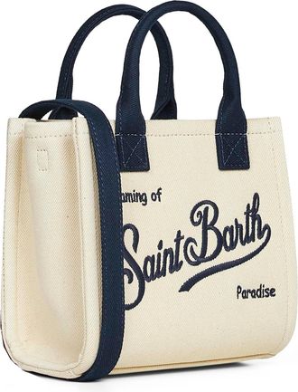MC2 Saint Barth Womens Mini Vanity Bag Ivory Cotton Handbags Hand