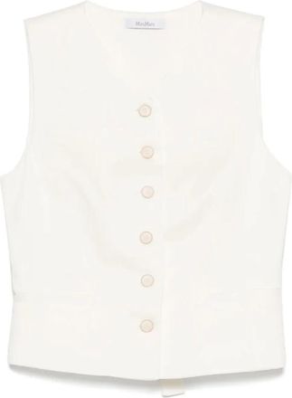 Max Mara Waistcoats, female, White, 2XS, Sophisticated Jersey Jacket