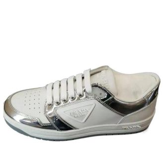 Prada (WMNS) PRADA District Leather Sneakers White Silver 1E790M_3LJ6_F0J36