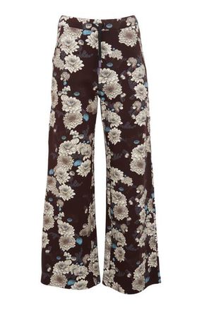 Lords of Harlech Paige Wide Leg Brushed Knit Pant in Serious Floral Black at Nordstrom, Size Xx-Large