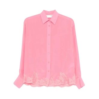 Ermanno Scervino Shirts, female, Pink, Size: 2XS Camisa Manga Larga
