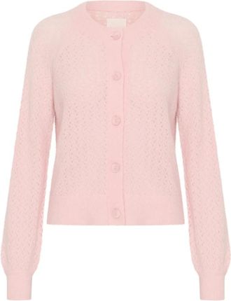 Part Two Truien & Vesten, Dames, Roze, XL, Wol, Gebreid vest met pofmouwen