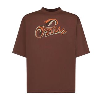 Marni T-Shirts, male, Brown, M, Wave Print T-Shirt