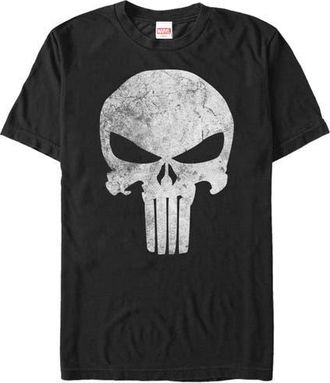 MARVEL Mens Marvel Punisher Retro Skull Symbol Graphic Tee in Black at Nordstrom, Size Xxx-Large