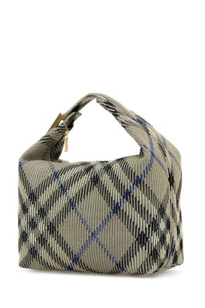 Burberry Womens Embroidered Nylon Medium Peg Handbag Lichen Borse A Mano