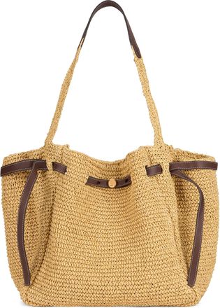 Tory Burch Womens Tote Bag Romi Natural Raffia